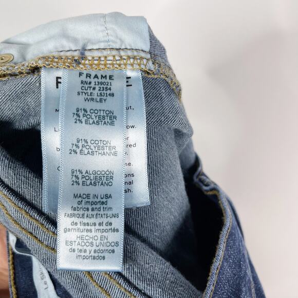 Frame Womens 24 Le Skinny de Jeanne Jeans Distressed Ripped Fray Hem Wriley Wash - Picture 10 of 13